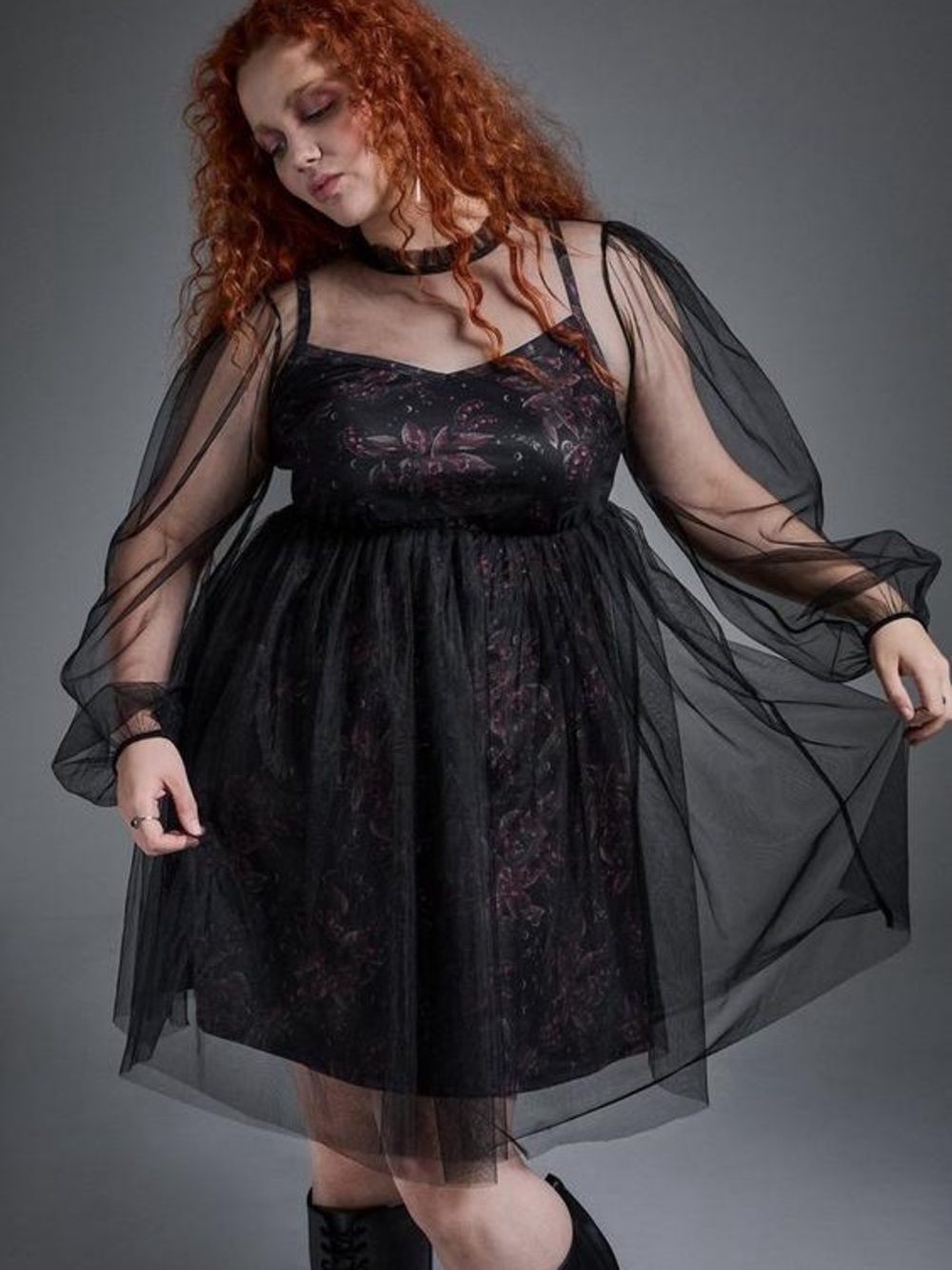 Torrid Nightfall Bubble Sleeve Mini Dress NWT and Bag Size 2x 18/20 Plus Size